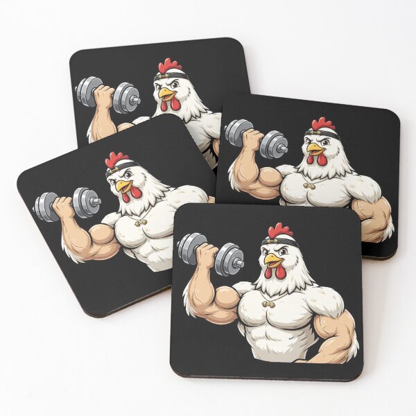 Item preview, Buff Chicken Gym Funny Bodybuilder Chicken Lifting Weights designed and sold by StrongEveryDayStore.