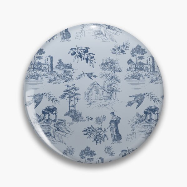 Item preview, Vintage Blue French Toile de Jouy Seamless Pattern designed and sold by Qualali Studio.