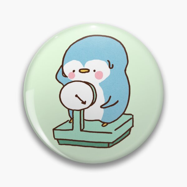 Item preview, Penguin Panicking Over Weight on a Scale designed and sold by Chunu Doodles.