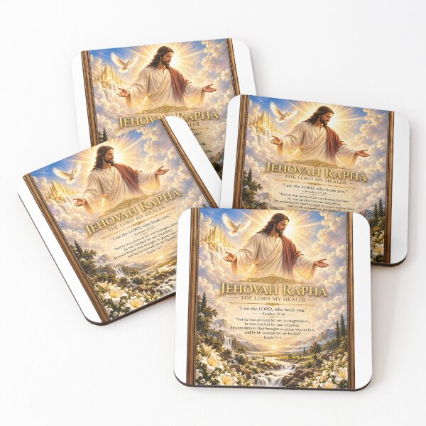 Item preview, JEHOVAH RAPHA – The Lord My Healer | Christian Scripture Wall Art designed and sold by KINGDOM GOLD STUDIO.