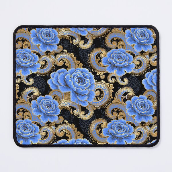 Item preview, Gold and Blue Carnations Pattern designed and sold by JaimeLikes.
