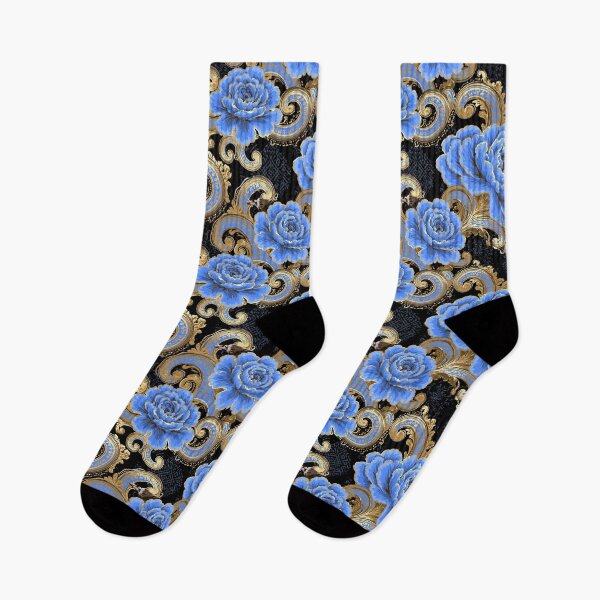 Item preview, Gold and Blue Carnations Pattern designed and sold by JaimeLikes.