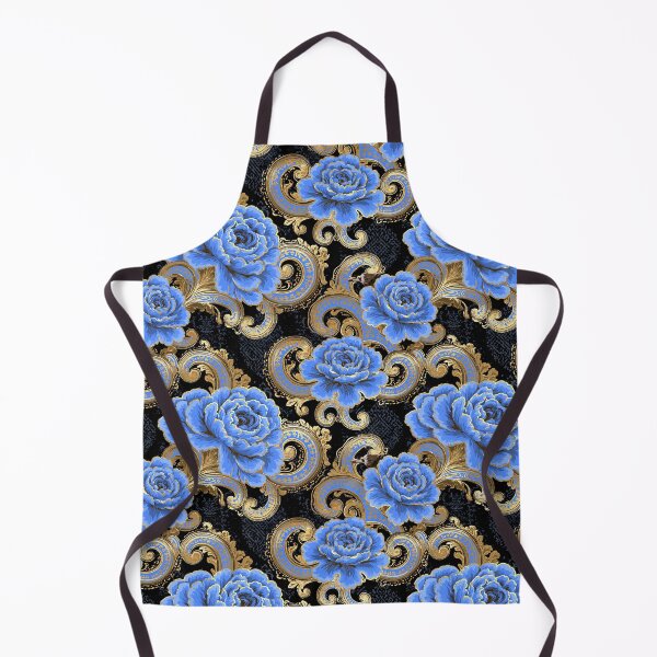 Item preview, Gold and Blue Carnations Pattern designed and sold by JaimeLikes.