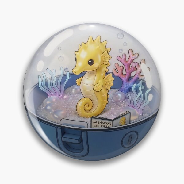 Item preview, Cute Seahorse in an Underwater Coral in a Capsule Kawaii Japanese Capsule Art-#serie2 designed and sold by JeanChiale.