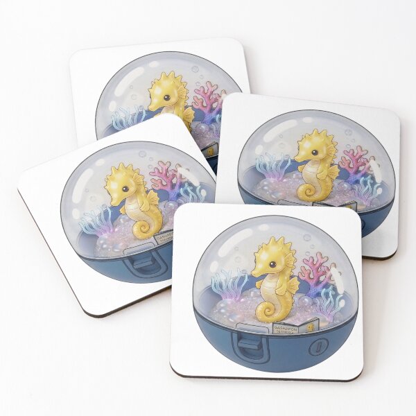 Item preview, Cute Seahorse in an Underwater Coral in a Capsule Kawaii Japanese Capsule Art-#serie2 designed and sold by JeanChiale.