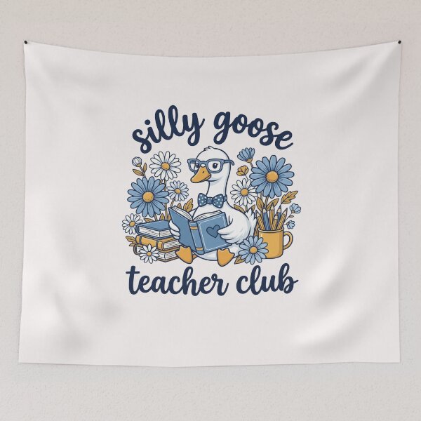 Item preview, Silly Goose Teacher Club Cute Floral Bookworm Reading Educator designed and sold by New Art.