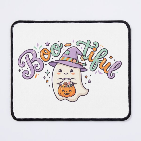 Item preview, Cute Halloween Ghost Pastel Witch Hat Boo-tiful Artwork designed and sold by CreativeCrest.