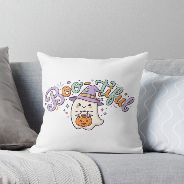 Item preview, Cute Halloween Ghost Pastel Witch Hat Boo-tiful Artwork designed and sold by CreativeCrest.
