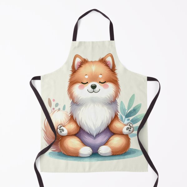 Item preview, Relaxed yoga Akita dog in watercolors designed and sold by LiskoDesign.
