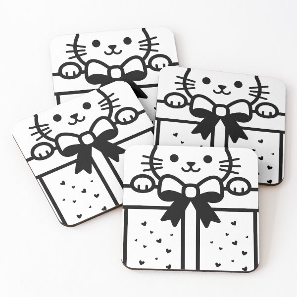 Item preview, Cute Kitten Peeking Inside Birthday Gift Box designed and sold by stickerbundle.
