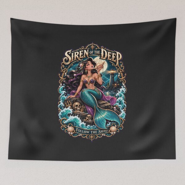 Item preview, Siren Of The Deep Follow The Song Fantasy Mermaid Ocean Vector Art designed and sold by M. Mamdouh Artworks.