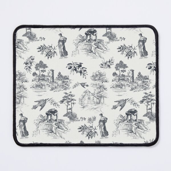 Item preview, Vintage Blue French Toile de Jouy Seamless Pattern B&W designed and sold by Qualali Studio.
