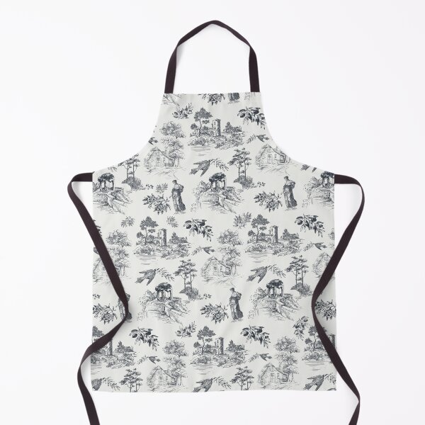 Item preview, Vintage Blue French Toile de Jouy Seamless Pattern B&W designed and sold by Qualali Studio.