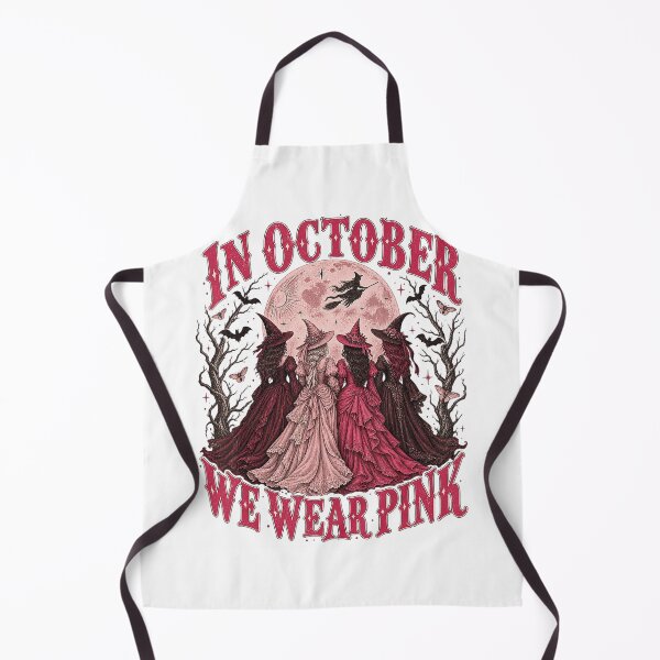 Item preview, In October We Wear Pink Halloween Witches designed and sold by NoeValdric.