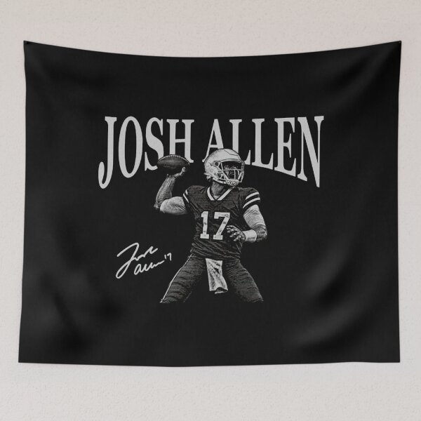 Item preview, Josh Allen 17 Quarterback Signature Portrait Football Art designed and sold by dunmerpa.