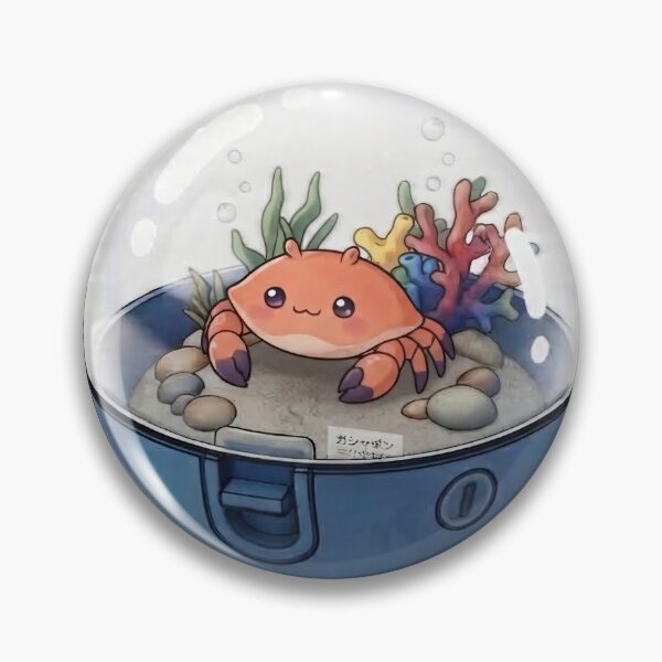 Item preview, Cute Crab in an Underwater Coral in a Capsule Kawaii Japanese Capsule Art-#serie2 designed and sold by JeanChiale.