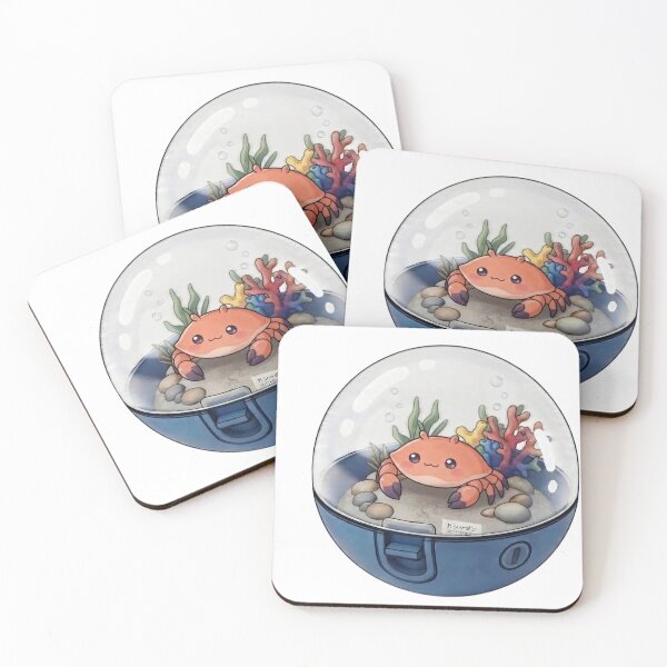 Item preview, Cute Crab in an Underwater Coral in a Capsule Kawaii Japanese Capsule Art-#serie2 designed and sold by JeanChiale.
