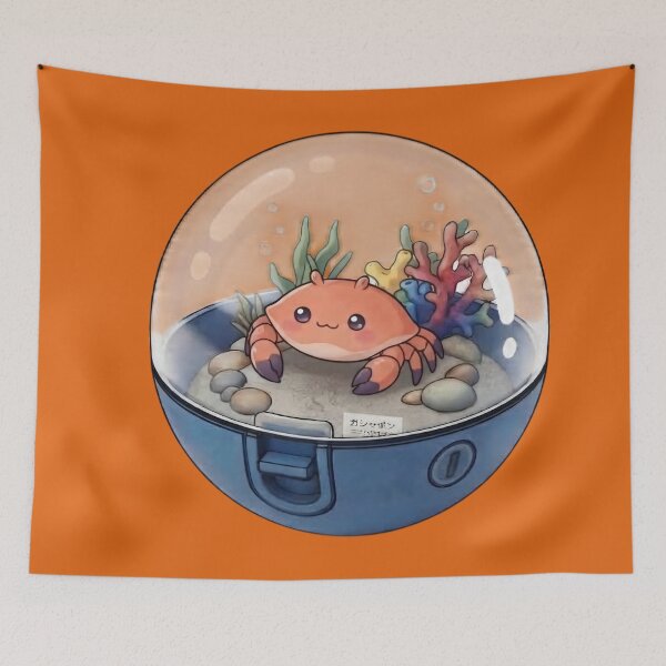 Item preview, Cute Crab in an Underwater Coral in a Capsule Kawaii Japanese Capsule Art-#serie2 designed and sold by JeanChiale.