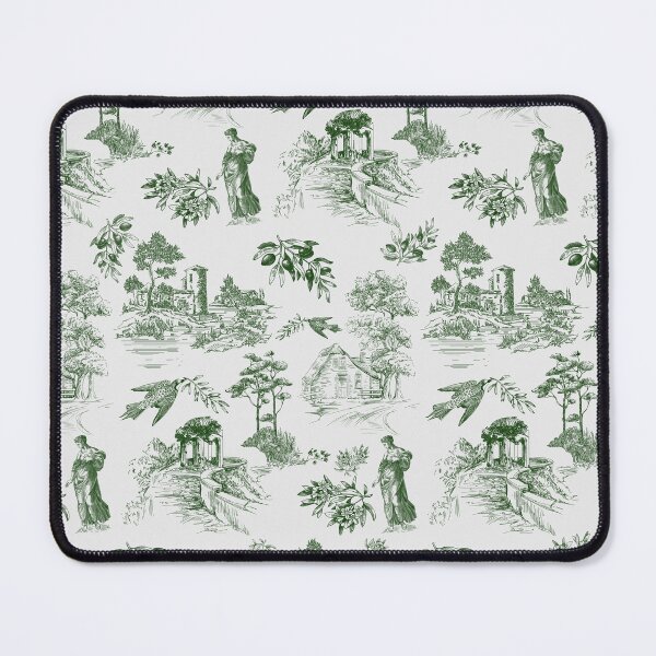 Item preview, Vintage Blue French Toile de Jouy Seamless Pattern Green designed and sold by Qualali Studio.
