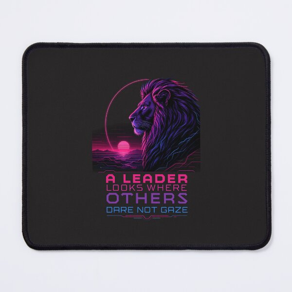 Item preview, A Leader Looks Where Others Dare Not Gaze - Cyberpunk Neon Lion Visionary Art designed and sold by Bennie Singh.