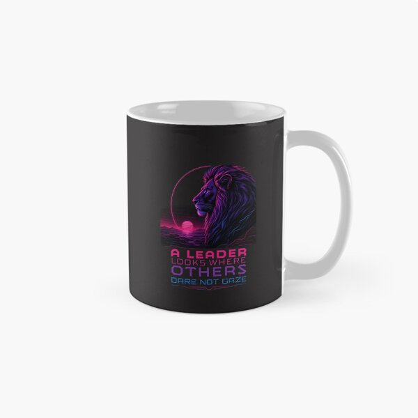 Item preview, A Leader Looks Where Others Dare Not Gaze - Cyberpunk Neon Lion Visionary Art designed and sold by Bennie Singh.