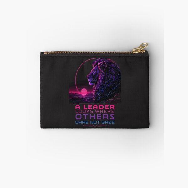 Item preview, A Leader Looks Where Others Dare Not Gaze - Cyberpunk Neon Lion Visionary Art designed and sold by Bennie Singh.