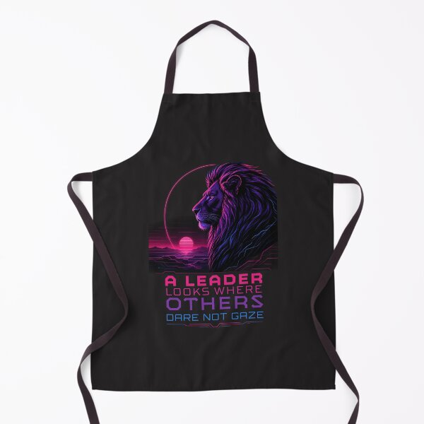 Item preview, A Leader Looks Where Others Dare Not Gaze - Cyberpunk Neon Lion Visionary Art designed and sold by Bennie Singh.