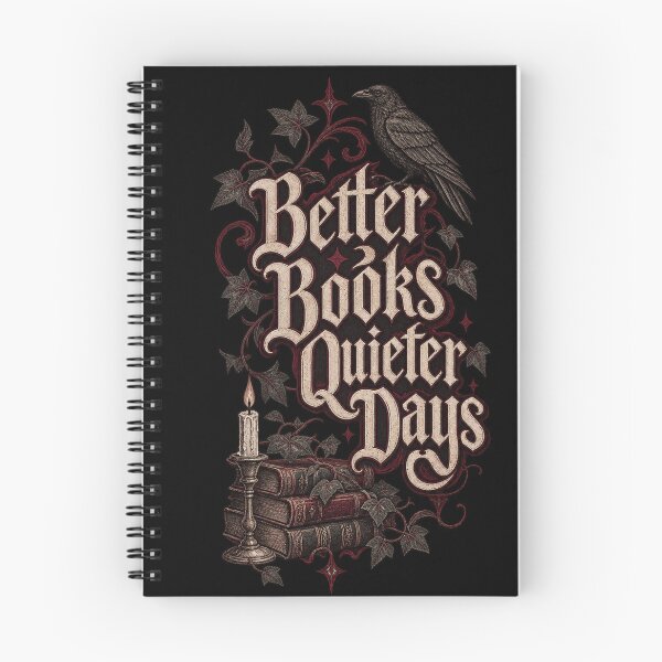 Item preview, Better Books Quieter Days Dark Academia Gothic Raven Design designed and sold by @SHINTOSARTSTORE.