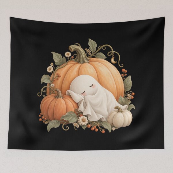 Item preview, Pumpkin Garden Nap Kawaii Ghost Halloween  designed and sold by PhylonBoxx.
