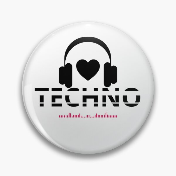 Item preview, LOVE TECHNO MUSIC - Minimal Headphones and Heart, Black and white oversized Unisex Dj style designed and sold by Giobb-Artwork.