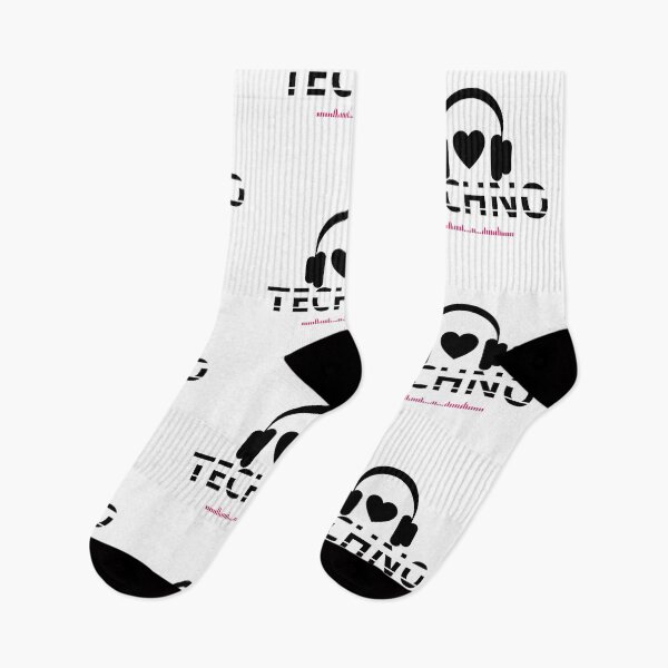 Item preview, LOVE TECHNO MUSIC - Minimal Headphones and Heart, Black and white oversized Unisex Dj style designed and sold by Giobb-Artwork.