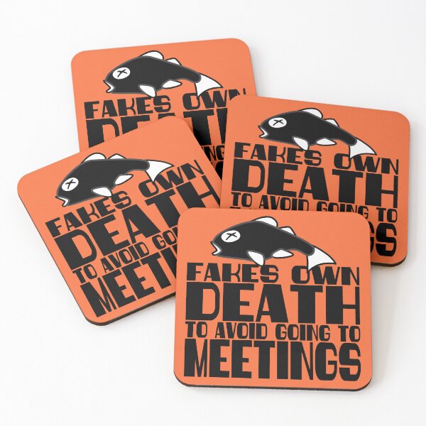 Item preview, Dead fish fakes own death to avoid meetings funny workplace employee humor designed and sold by BigMRanch.