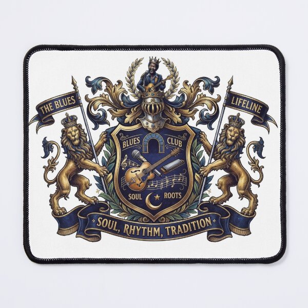 Item preview, The Blues Lifeline Vintage Crest Guitar Music Art designed and sold by NikmaArt.