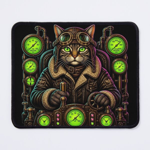 Item preview, Steampunk Aviator Cat Airship Captain designed and sold by LazyDayzCo.