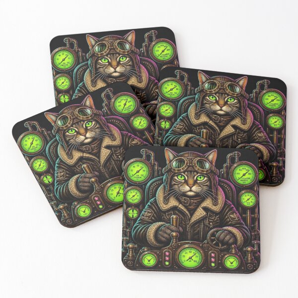 Item preview, Steampunk Aviator Cat Airship Captain designed and sold by LazyDayzCo.