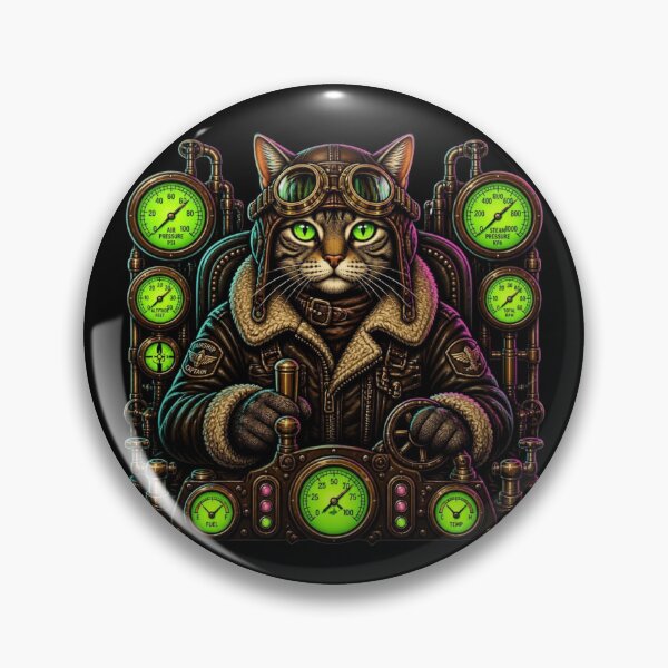 Item preview, Steampunk Aviator Cat Airship Captain designed and sold by LazyDayzCo.