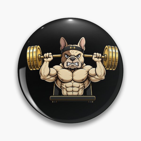 Item preview, Buff French Bulldog Gym - Funny Bodybuilder Dog Bench Press designed and sold by StrongEveryDayStore.
