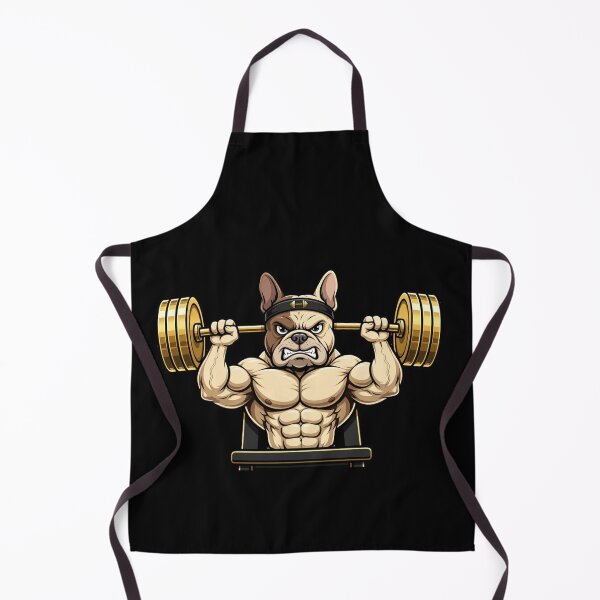 Item preview, Buff French Bulldog Gym - Funny Bodybuilder Dog Bench Press designed and sold by StrongEveryDayStore.