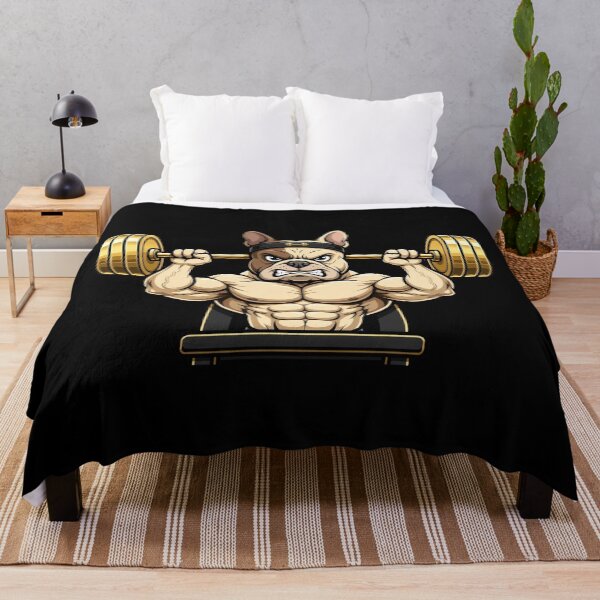 Item preview, Buff French Bulldog Gym - Funny Bodybuilder Dog Bench Press designed and sold by StrongEveryDayStore.