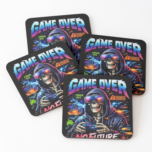 Item preview, Game Over Skeleton Gamer Neon Design designed and sold by InterStore78.