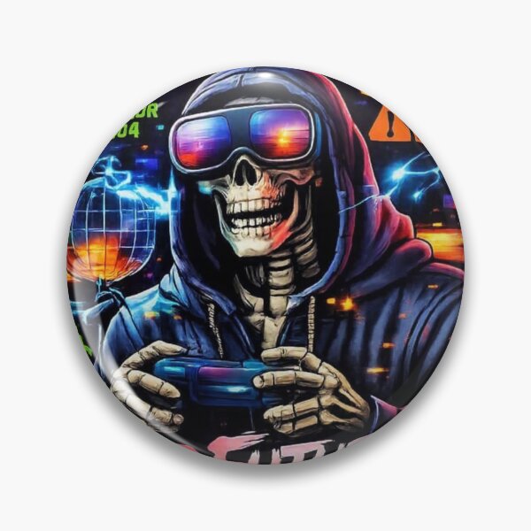Item preview, Game Over Skeleton Gamer Neon Design designed and sold by InterStore78.