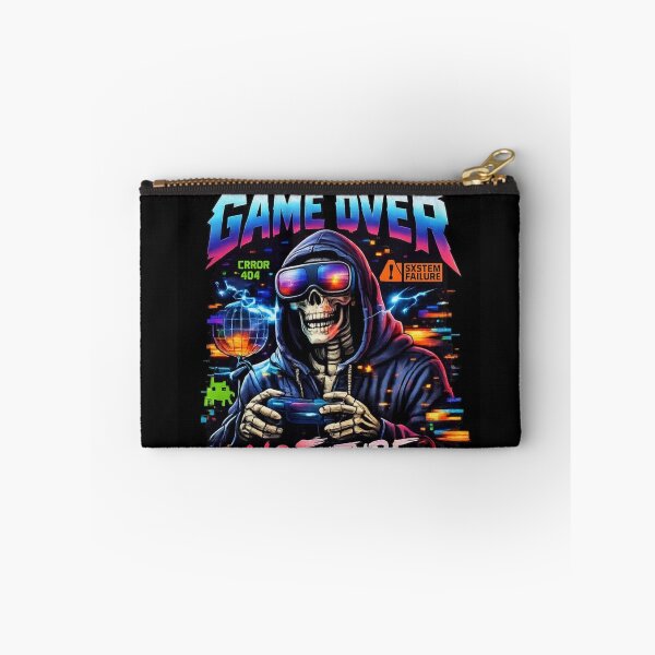 Item preview, Game Over Skeleton Gamer Neon Design designed and sold by InterStore78.