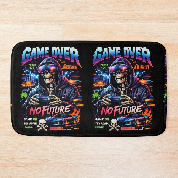 Item preview, Game Over Skeleton Gamer Neon Design designed and sold by InterStore78.
