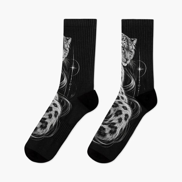 Artikelvorschau, Snow Leopard Black and White Wildlife Art – Flowing Lines entworfen und verkauft von ManJiangHong.