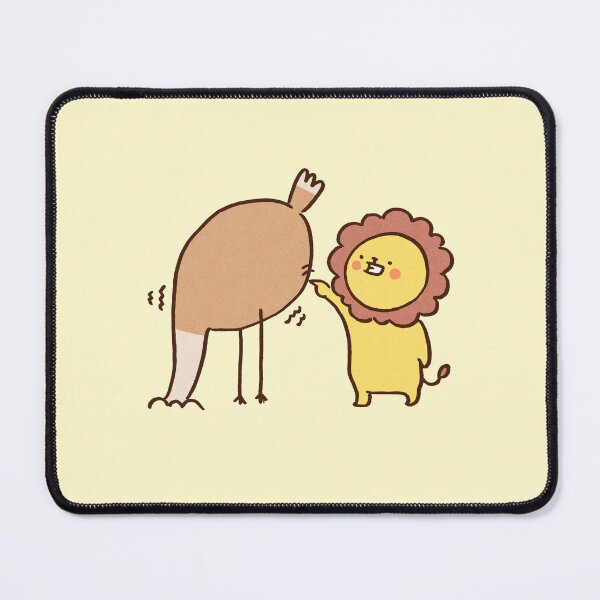 Item preview, Lion Teasing Ostrich Hiding Head in Sand designed and sold by Chunu Doodles.