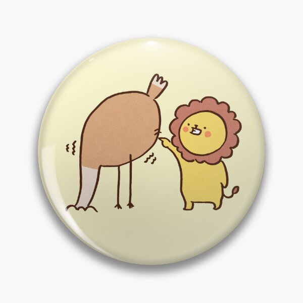 Item preview, Lion Teasing Ostrich Hiding Head in Sand designed and sold by Chunu Doodles.
