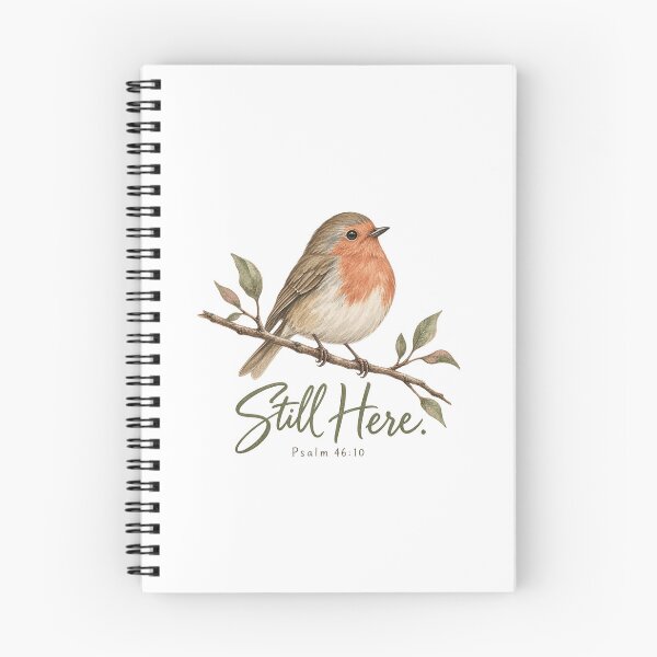 Item preview, Still Here – Psalm 46:10 Christian Robin Bible Verse designed and sold by FaithArt777.