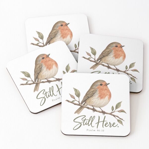 Item preview, Still Here – Psalm 46:10 Christian Robin Bible Verse designed and sold by FaithArt777.