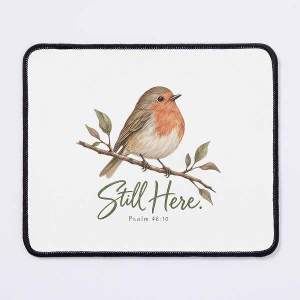 Item preview, Still Here – Psalm 46:10 Christian Robin Bible Verse designed and sold by FaithArt777.