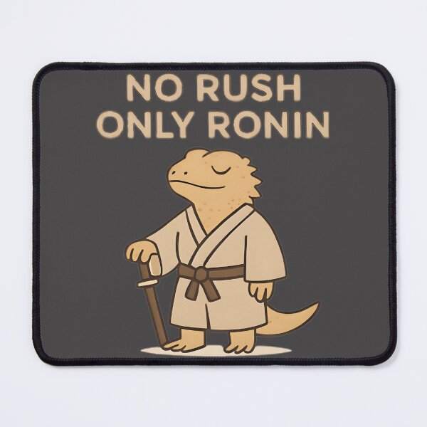 Item preview, No Rush Only Ronin Cute Bearded Dragon Illustration with Relaxed Vibe designed and sold by roarlouder.